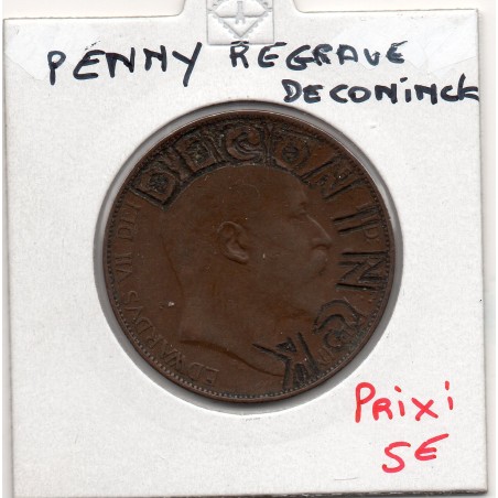 Monnaie 1penny Grande Bretagne 1903 regravé deconinck