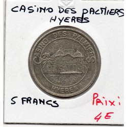 Jeton 5 francs casino des palmiers à Hyeres, Slot machine