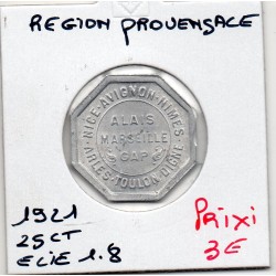 25 centimes Région Provençale de la chambre de commerce 1921 elie 1.8 pièce de monnaie