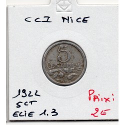 5 centimes Nice de la chambre de commerce 1922 Elie 1.3 pièce de monnaie