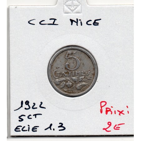 5 centimes Nice de la chambre de commerce 1922 Elie 1.3 pièce de monnaie