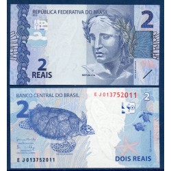 Bresil Pick N°252A, Billet de banque de 2 reais 2010