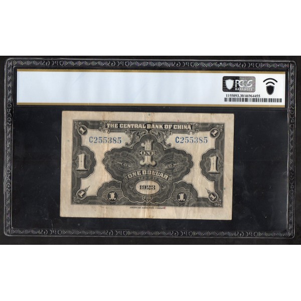 Chine Pick N°172a, TB+ PCGS VF30 Billet de banque de 1 dollar 1923