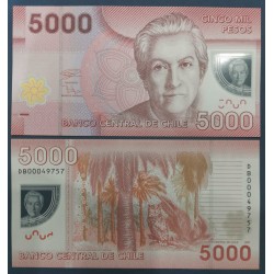 Chili Pick N°163h, neuf Billet de banque de 5000 Pesos 2021
