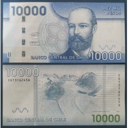 Chili Pick N°164j, neuf Billet de banque de 10000 Pesos 2020