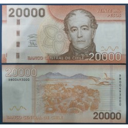 Chili Pick N°165k, neuf Billet de banque de 20000 Pesos 2020