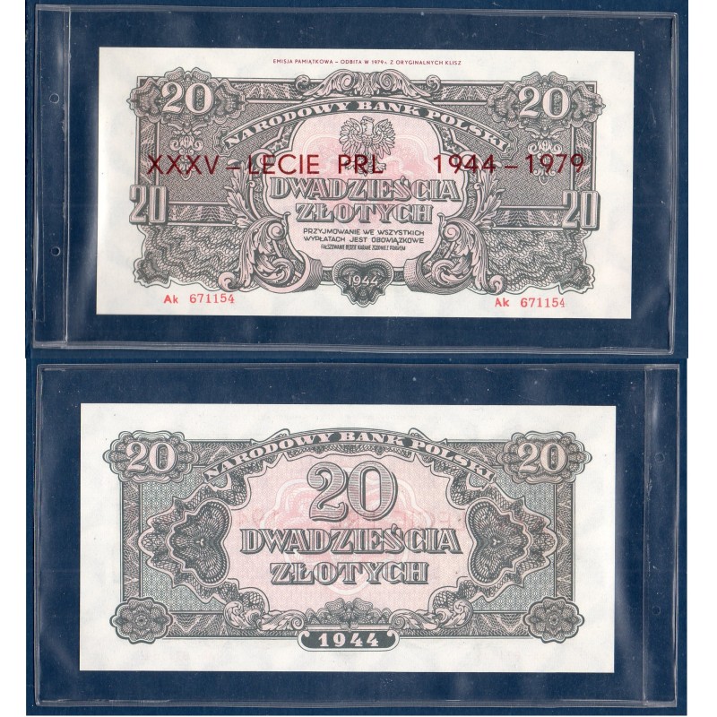 Pologne Pick N°113f, Neuf Billet de banque de 20 Zlotych 1979