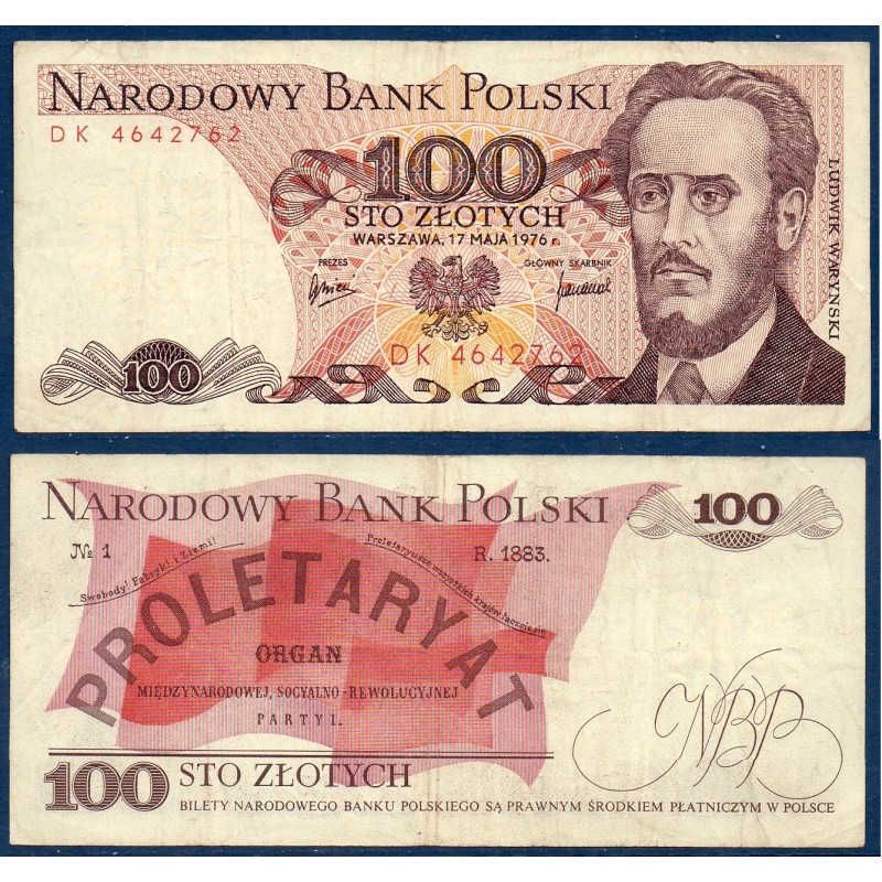 Pologne Pick N°143b, TB Billet de banque de 100 Zlotych 1976