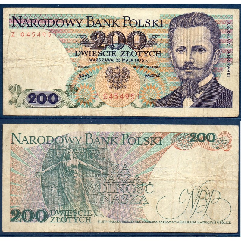 Pologne Pick N°144a, TB Billet de banque de 200 Zlotych 1976