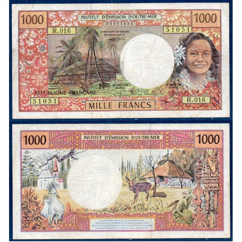 Polynésie Française Pick N°2b, TB Billet de banque de 1000 Francs 1995