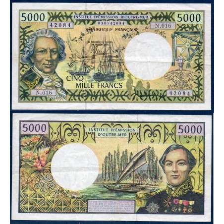 Polynésie Française Pick N°3i, Billet de banque de 5000 Francs 2008-2010