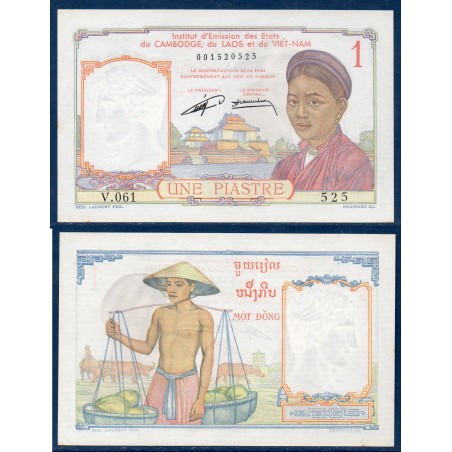 Indochine Pick N°92, Spl Billet de banque de 1 piastre 1953