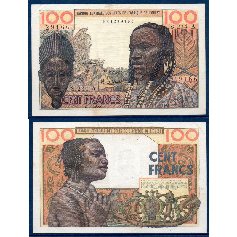 BCEAO Pick 101Ae pour la cote d'ivoire, Sup- Billet de banque de 100 Francs 2.3.1965