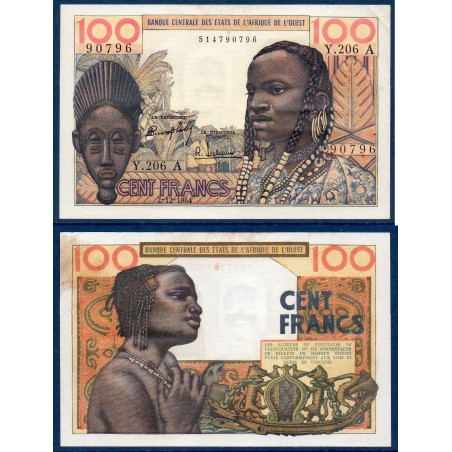 BCEAO Pick 101Ad TTB+, Billet de banque de 100 Francs 2.12.1964