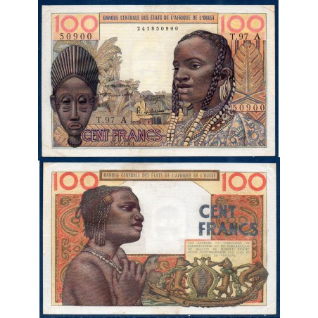 BCEAO Pick 101Aa Sup- pour la cote d'ivoire, Billet de banque de 100 Francs 20.3.1961