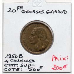 20 francs Coq Georges Guiraud 4 faucilles 1950 B Sup-, France pièce de monnaie