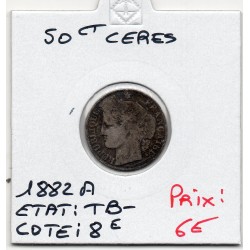50 centimes Cérès 1882 A Paris TB-, France pièce de monnaie