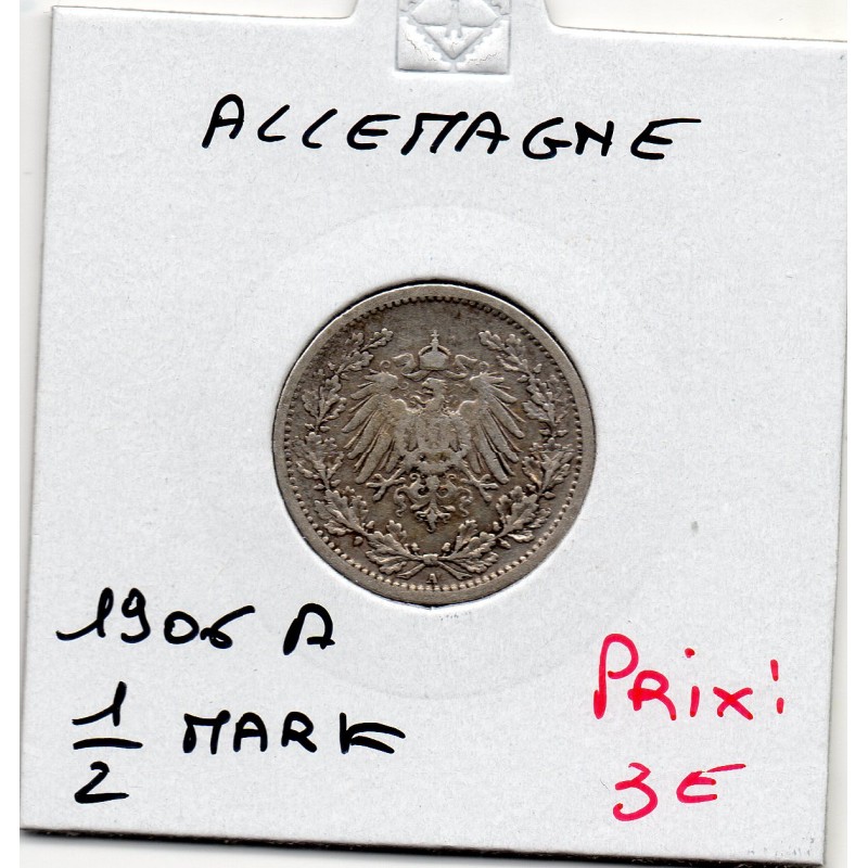 Allemagne 1/2 mark 1917 F, TTB KM 17 pièce de monnaie