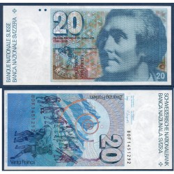 Suisse Pick N°55b, Spl Billet de banque de 20 Francs 1980