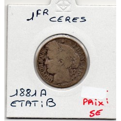 1 Franc Cérès 1881 B,...