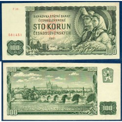 Tchécoslovaquie Pick N°91e, Sup Billet de banque de 100 Korun 1961