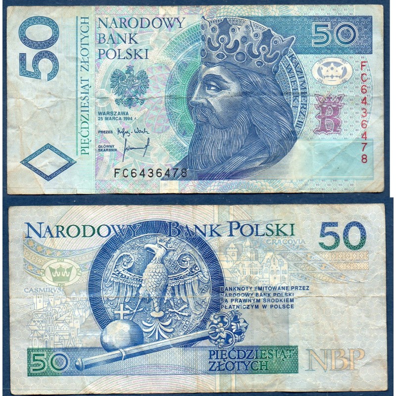 Pologne Pick N°175a, TB Billet de banque de 50 Zlotych 1994