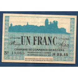 Bezier 1 franc TTB 9.6.1916...