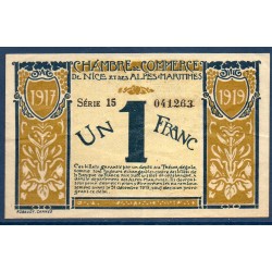 Nice 1 franc TTB 25.4.1917 Pirot 91.5 Billet de la chambre de Commerce