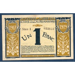 Nice 1 franc TTB 25.4.1917 Pirot 91.5 Billet de la chambre de Commerce