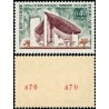 Timbre France Yvert No 1435b Romchamp variété  Numéro rouge