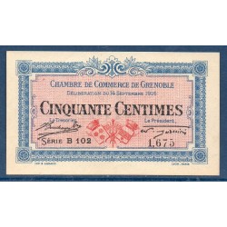 Grenoble 50 centimes Spl 14.9.1916 Pirot 63.1 Billet de la chambre de Commerce