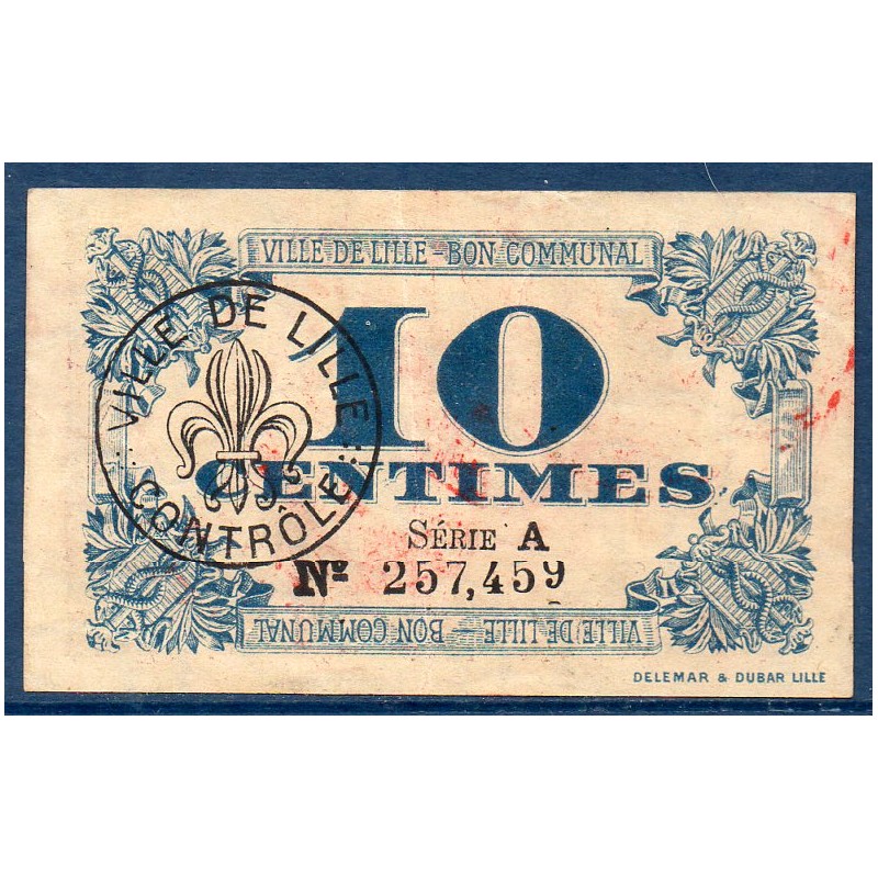 Ville Lille 10 centimes TTB 31.10.1917 pirot 59-1632 Billet