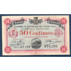 Vienne 50 centimes TB 14.1.1920 Pirot 128.21 Billet de la chambre de Commerce