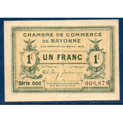 Bayonne 1 franc TTB 22.5.1916 Pirot 21.15 Billet de la chambre de Commerce