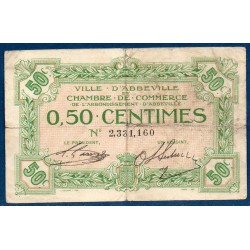 Abbeville 50 centimes TB non daté Pirot 1.19 Billet de la chambre de Commerce