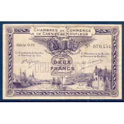 Caen, Honfleur 2 Franc TTB 31.12.1920 Pirot 34.10 Billet de la chambre de Commerce