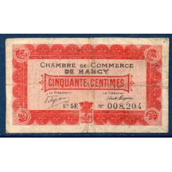 Nancy 50 centimes TB 1.12.1916 Pirot 87.10 Billet de la chambre de Commerce