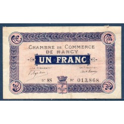 Nancy 1 franc TB 1.12.1917 Pirot 87.17 Billet de la chambre de Commerce