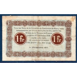 Nancy 1 franc TB 1.12.1917 Pirot 87.17 Billet de la chambre de Commerce