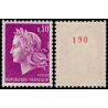 Timbre Yvert No 1536b France variété Marianne de Cheffer numéro rouge