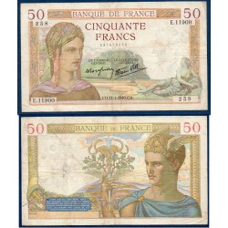 50 Francs Cérès TB 11.1.1940 Billet de la banque de France