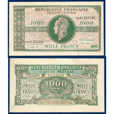 1000 Francs Marianne Sup 1945 série H faux 3eme contrefaçon Billet du trésor Central