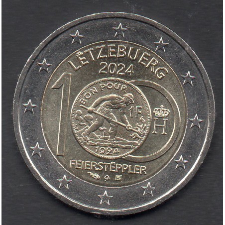2 euro commémorative Luxembourg 2024 Introduction des pièces en Franc piece de monnaie €