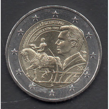 2 euro commémorative Luxembourg 2024 Guillaume II piece de monnaie €