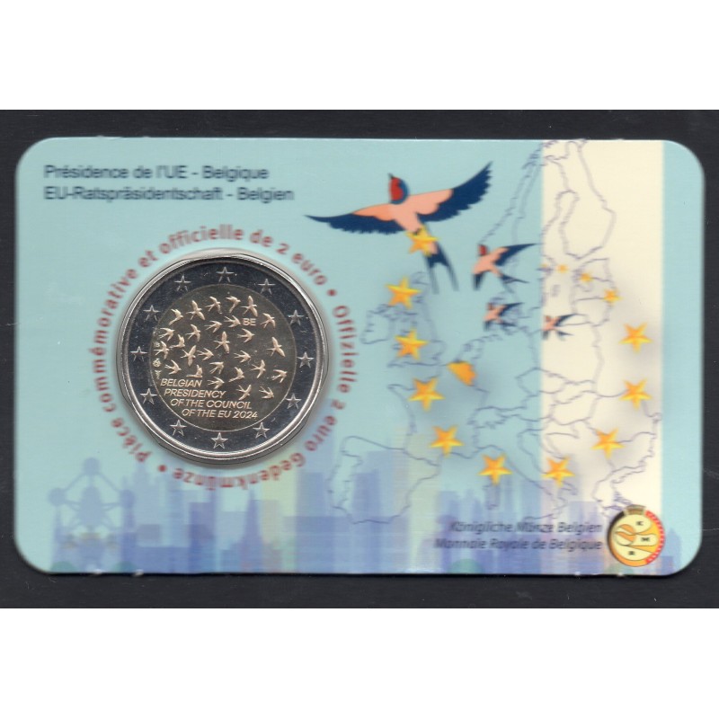 2 euro commémorative Belgique 2024 Présidence EU version France piece de monnaie €