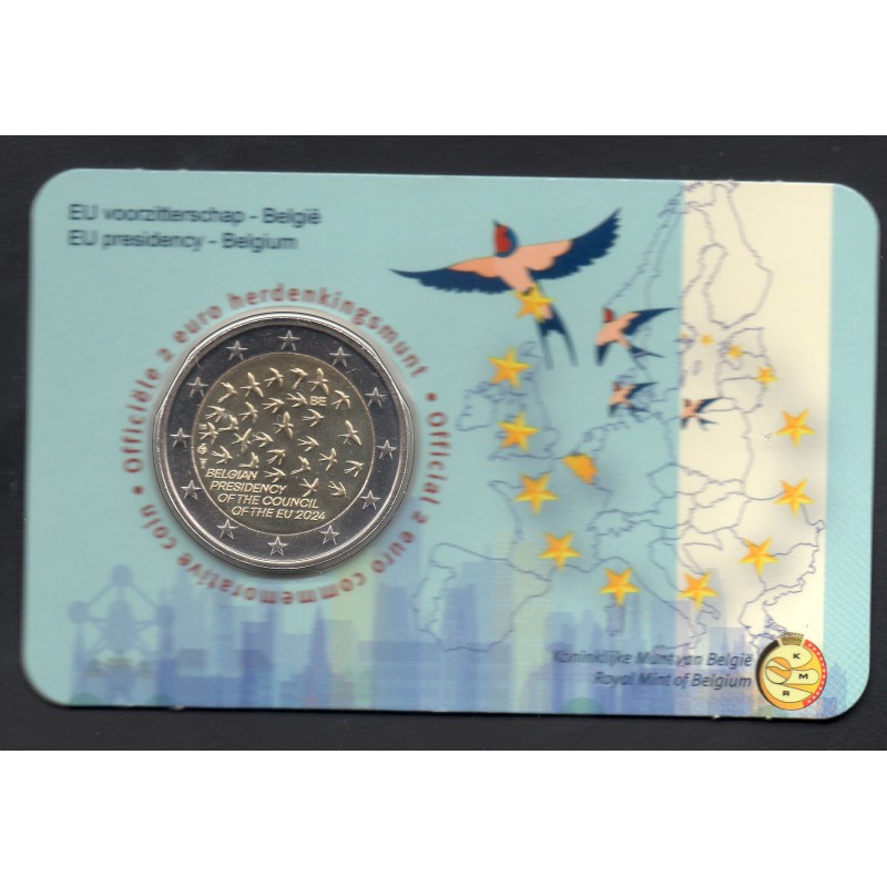 2 euro commémorative Belgique 2024 Présidence EU version Flamande pièce de monnaie €