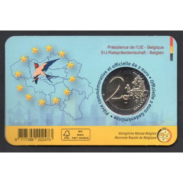 2 euro commémorative Belgique 2024 Présidence EU version Flamande pièce de monnaie €