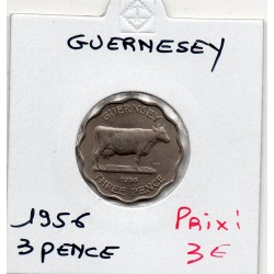 Guernesey 3 pence 1956 Sup, KM 17 pièce de monnaie