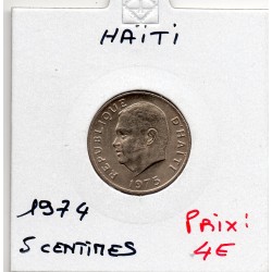 Haiti 5 centimes 1975 Spl, KM 119 pièce de monnaie