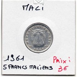 Mali 5 francs maliens 1961 TTB+, KM 2 pièce de monnaie